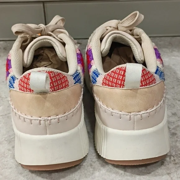 Platform Crochet Boho Sneakers Lucky Brand Size 10 - Picture 6 of 7